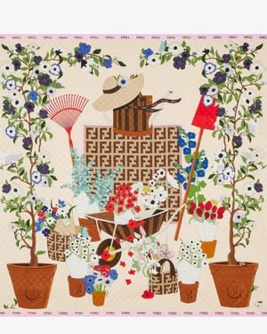 Fendi Gardening" Foulard - Natural