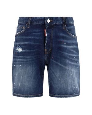 DSquared² Distressed Denim Shorts - Blue