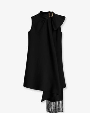 Dior Virgin Wool And Silk Crêpe Dress - Black