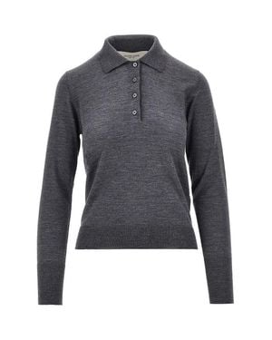Golden Goose 'Ghislayne' Knitted Polo Shirt - Blue