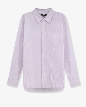 Stussy Standard Striped Cotton Shirt - Purple