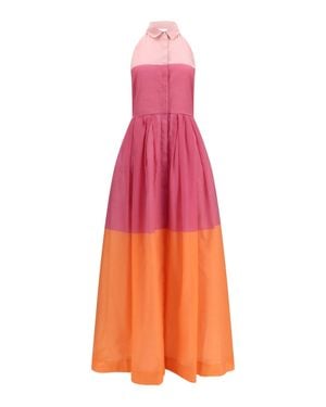Sara Roka Dress Eglelong Silk-Cotton - Pink