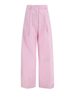 THE LATEST Wide-Leg Cotton Trousers - Pink
