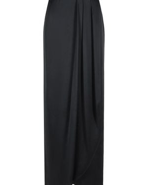 Maison Margiela Silk Blend Midi Skirt - Black