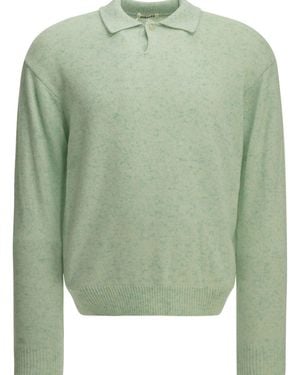 AURALEE Cashmere Polo Sweater - Green