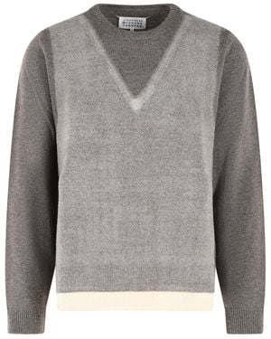 Maison Margiela 'Fused' Virgin Wool Jumper - Grey