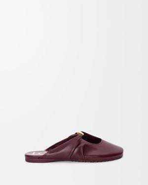 Loewe Pebble Leather Sabot Dark - Red