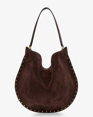Isabel Marant Oskan Hobo Suede Shoulder Bag - Brown