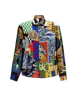Versace Medusa Print Silk Twill Shirt - Multicolour