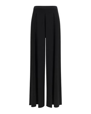 Max Mara Pure Viscose Technical Jersey Trousers Nero - Black