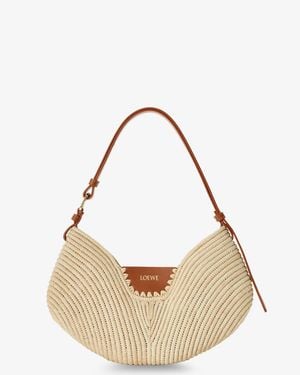 Loewe Paula's Ibiza-Swing Leather And Raffia Bag - Natural