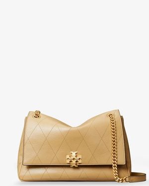Tory Burch Charlie Leather Shoulder Bag - Natural