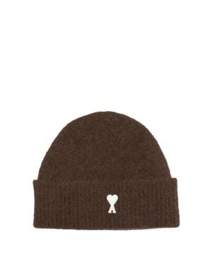 Ami Paris Alpaca Beanie - Brown