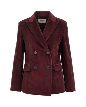 Weekend by Maxmara Corduroy Double-Breasted Jacket - Purple