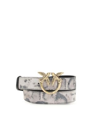 Pinko Python Print Belt Avorio/Nero/-Antique - White
