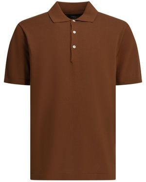 Beams Plus Cotton Button-Down Polo Shirt - Brown
