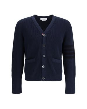 Thom Browne V-Neck Cardigan - Blue