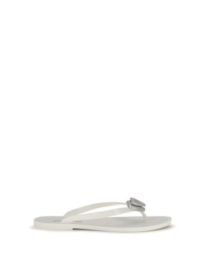 Mach & Mach Mach & Mach Double Heart Thong Sandals - White
