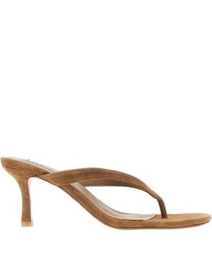 Senso 'Farah' Suede Leather Heeled Slides - Brown