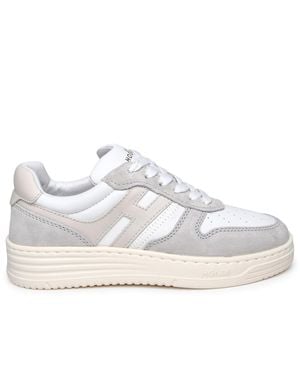 Hogan Two-Color Leather Trainers - White