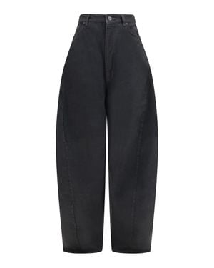 Balenciaga High-Waisted Twisted-Seam Trousers Light Vintage - Blue