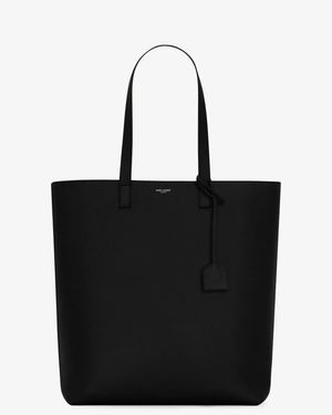 Saint Laurent North/South Leather Tote Bag - Black