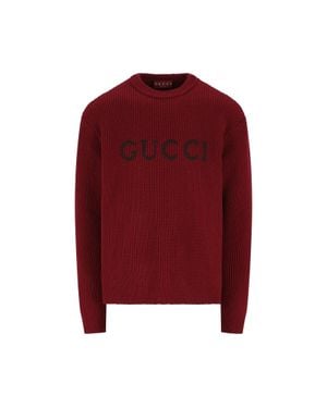 Gucci Cashmere And Wool Crewneck Jumper - Red