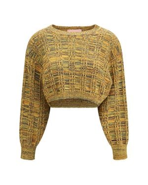 Kristina Ti Crop Jumper Groove - Green