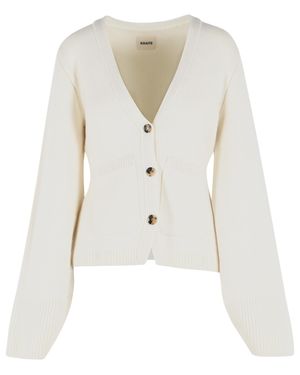 KHAITE Scarlet Ivory Cashmere Cardigan - White