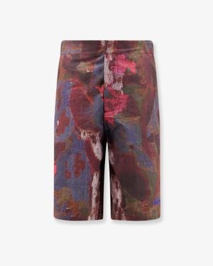 Oamc Peacemaker Bermuda Shorts Vapor Cotton - Red