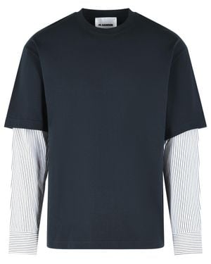 Jil Sander Midnight Cotton T-Shirt - Blue