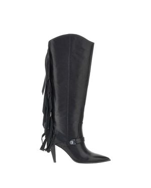 Pinko Leather 'Vane' Boots - Black