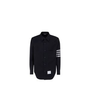 Thom Browne Wool Cotton Blend Shirt - Black