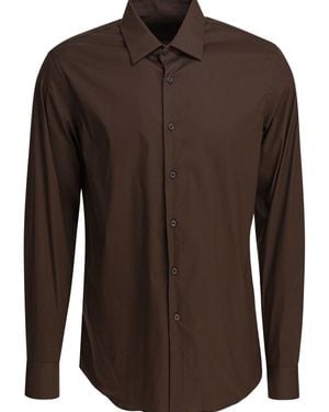 Prada Stretch Cotton Shirt - Brown
