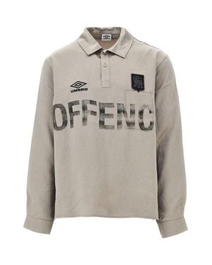 Umbro Satin Shirt With Logo Embroidery And Print - Gray
