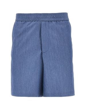 C.9.3 Viscose-Blend Gabardine Bermuda Shorts - Blue