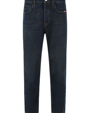 AMISH 'Jeremiah' Dark Cotton Jeans - Blue