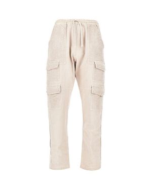 Mauna Kea Canvas And Corduroy Cargo Trousers - Natural