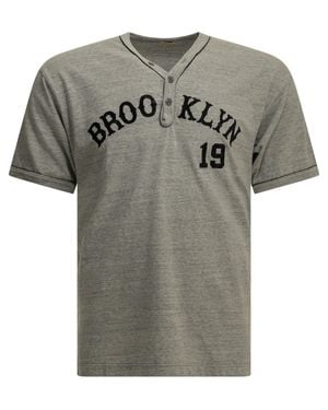 Whitesville Brooklyn 19' Baseball Henley T-Shirt - Gray
