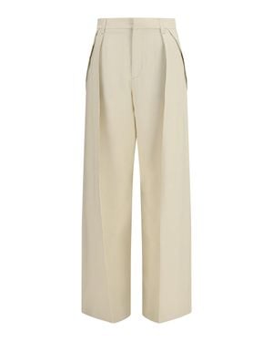 Jacob Cohen Wide Leg Canvas Trousers - White