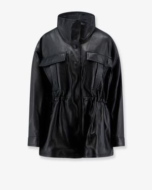 Rohe Leather Jacket With Adjustable Drawstring Waist - Black