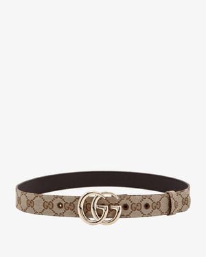 Gucci Gg Marmont Coated Canvas Belt - White
