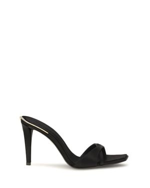 Giuseppe Zanotti Salamander Satin Mules Sandals - Black