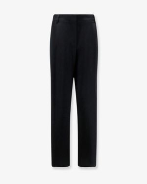 Stella McCartney Pleated Straight Satin Trousers - Black
