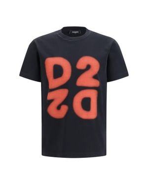 DSquared² Cotton Printed T-Shirt - Black