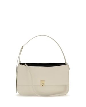 Ferragamo Cara Small Shoulder Bag Mascarpone - White