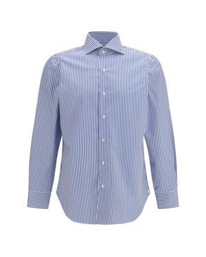Finamore 1925 Striped Shirt - Blue