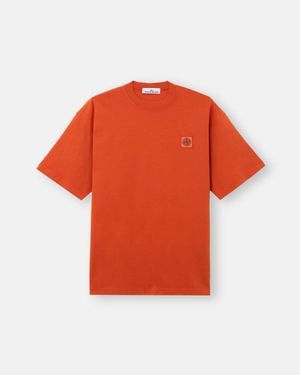 Stone Island Compass Patch Cotton T-Shirt - Red