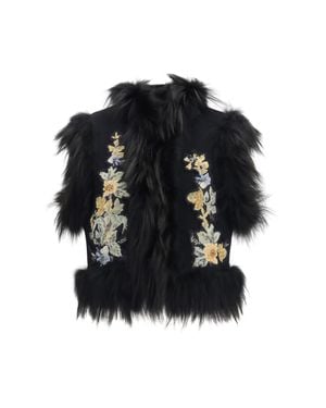 Fendi Gilet Panno Floral - Black