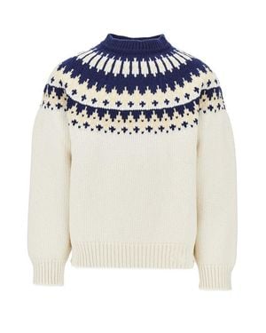 DSquared² Jacquard Motif Wool Sweater - White